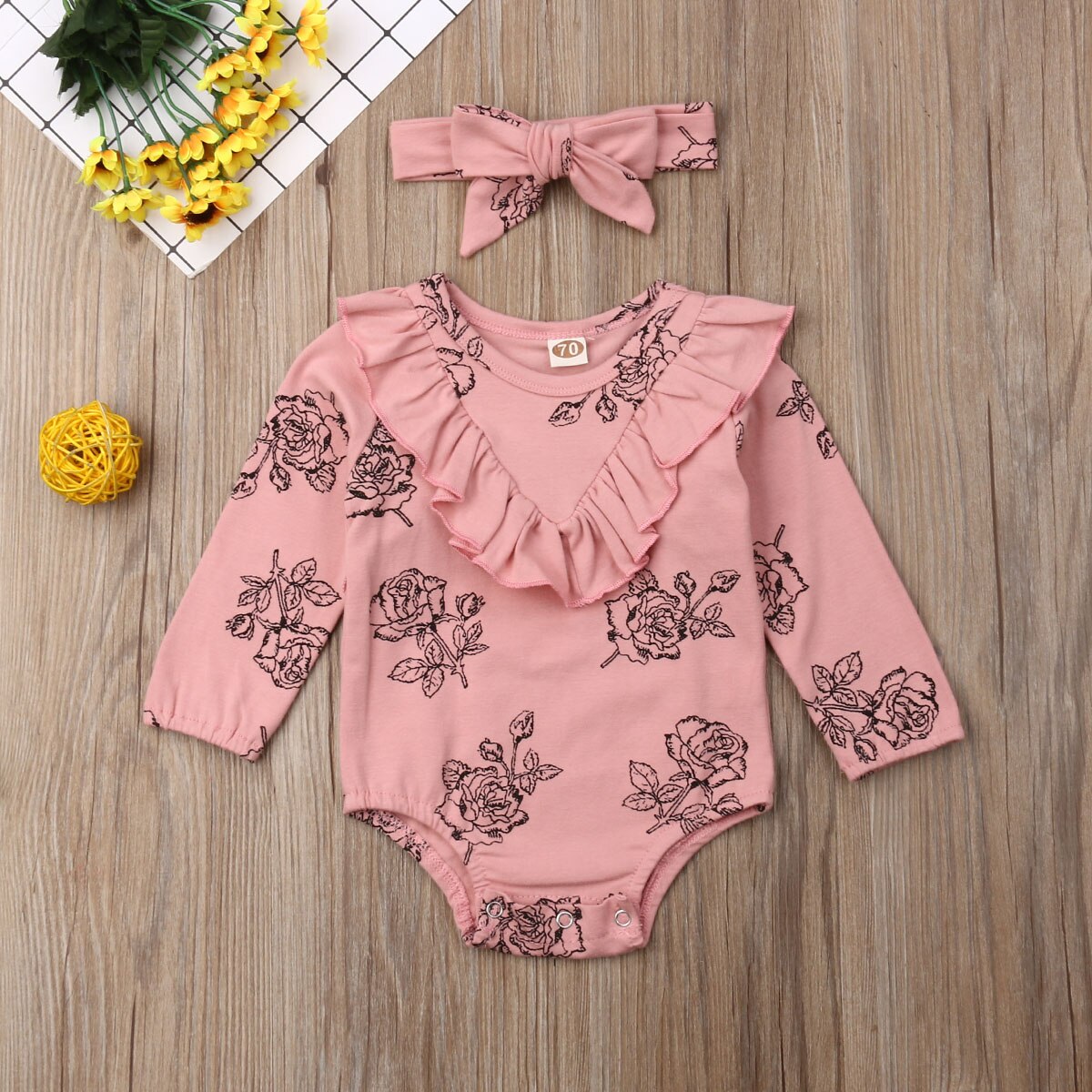 0 18M Baby Cotton Floral Bodysuit Babies Kid Girl