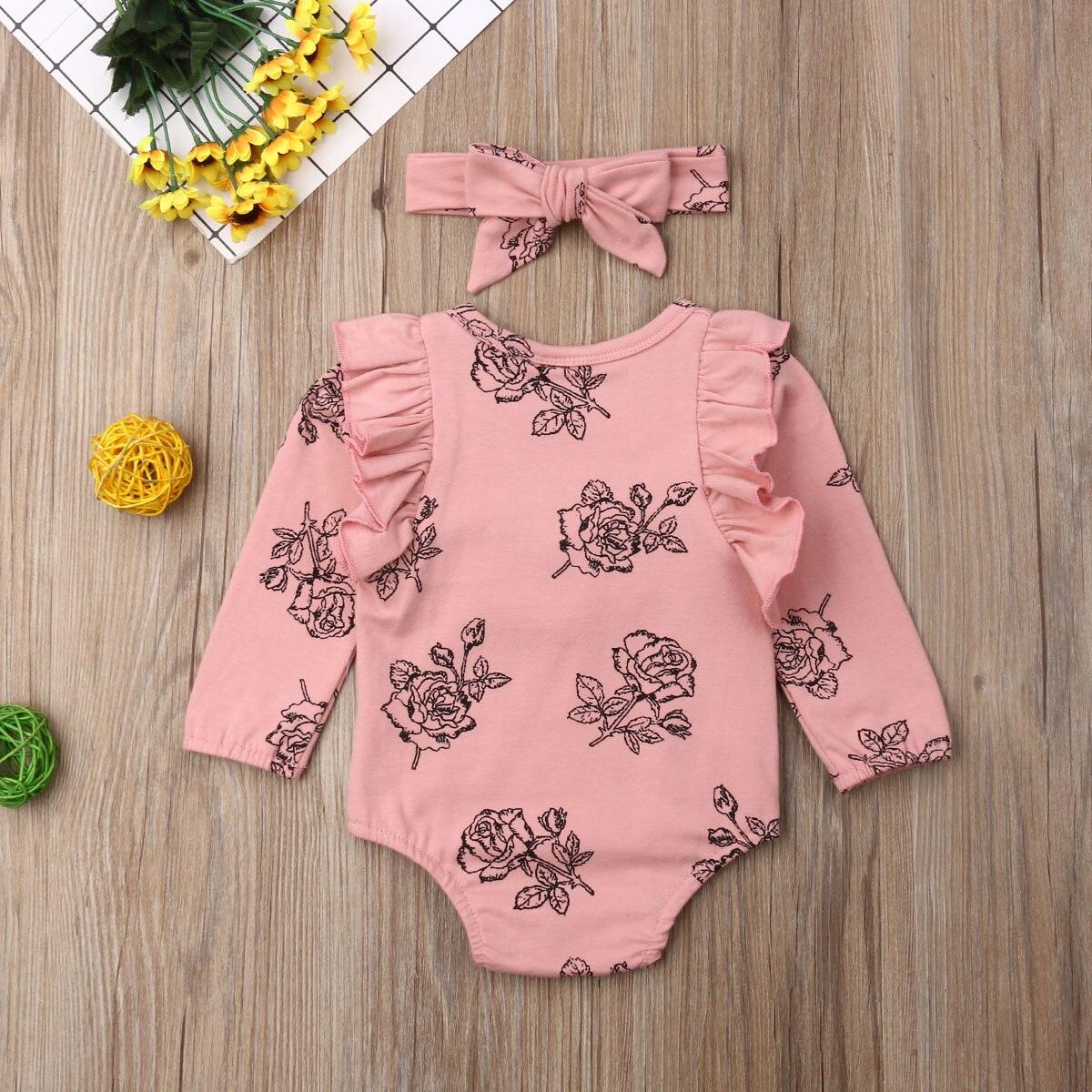 0 18M Baby Cotton Floral Bodysuit Babies Kid Girl