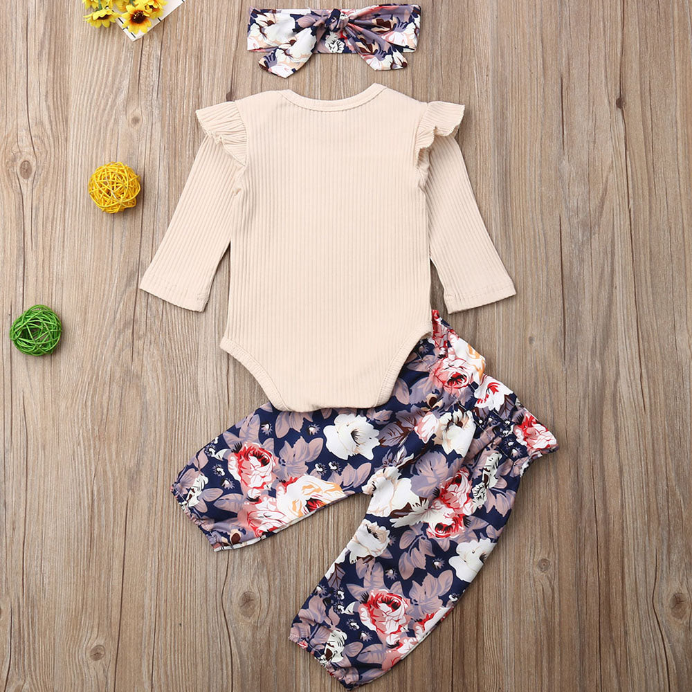 0 18M Baby Girls 3Pcs Clothes Set Newborn Babies