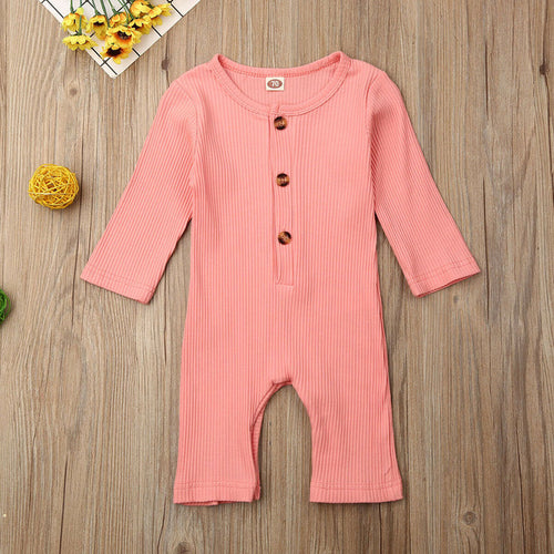 0 18M Baby Solid One piece Romper Newborn Babies