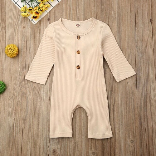 0 18M Baby Solid One piece Romper Newborn Babies