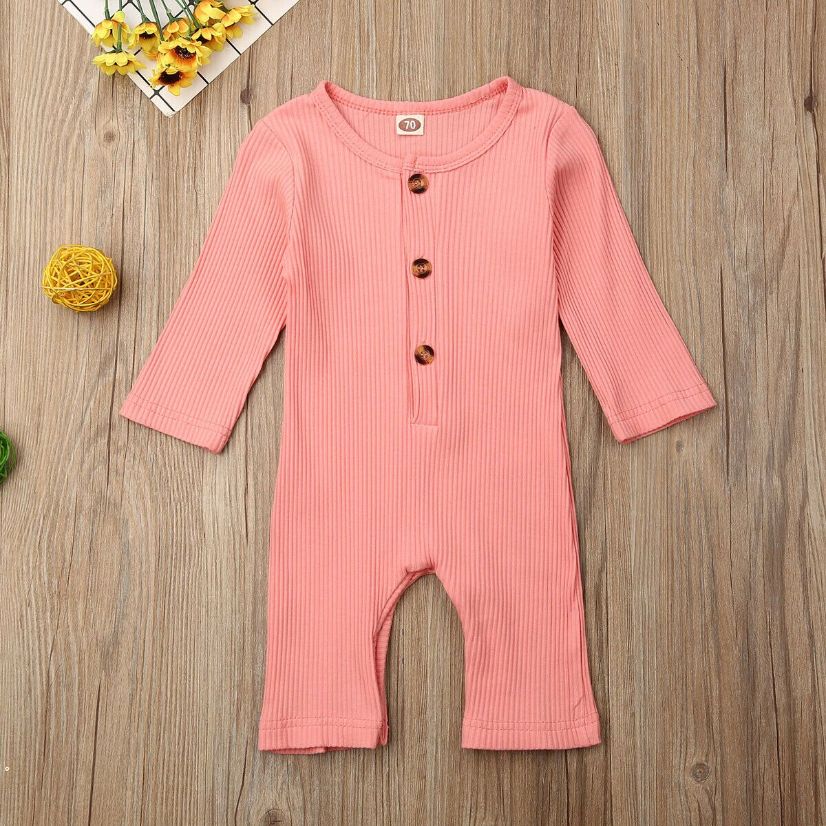 0 18M Baby Solid One piece Romper Newborn Babies