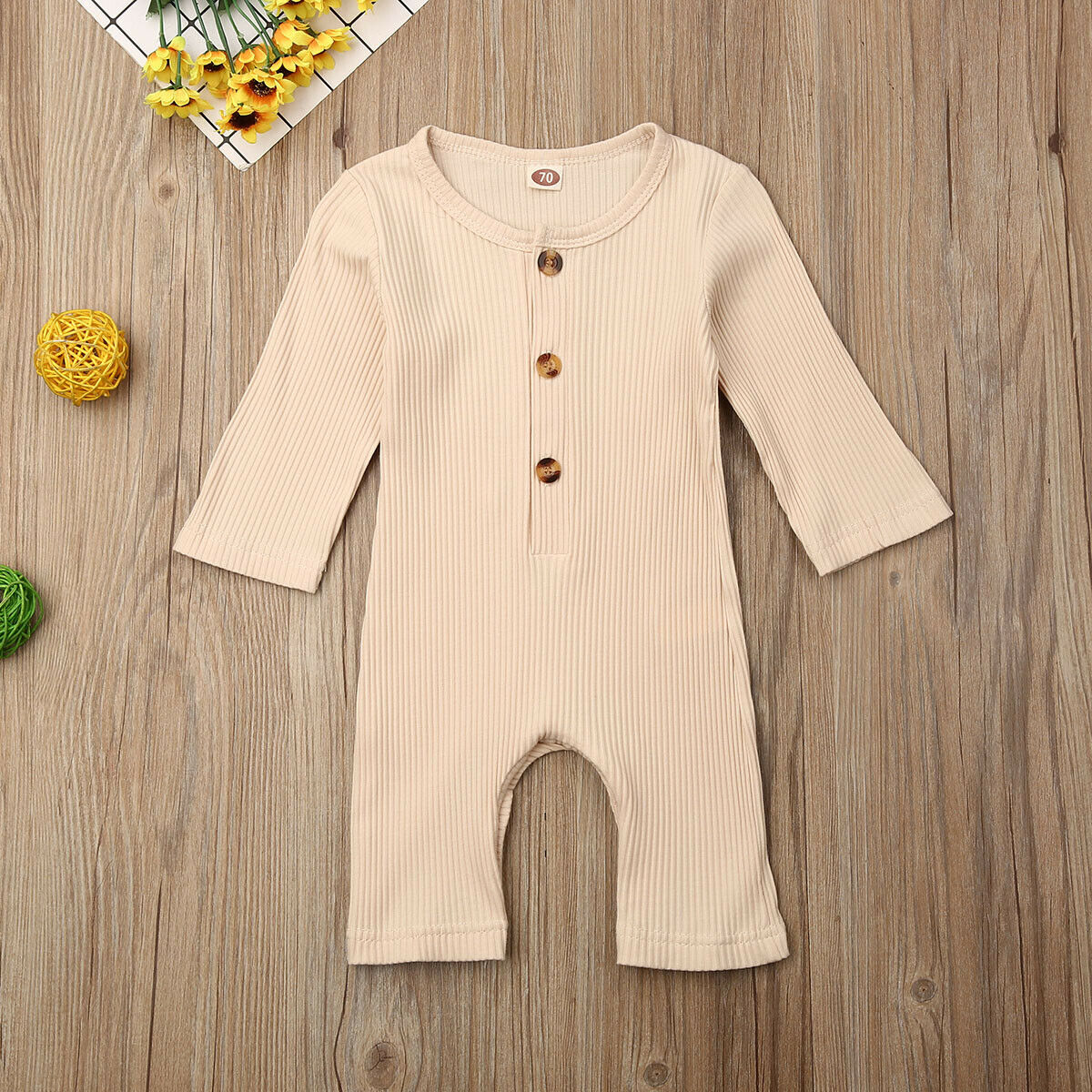 0 18M Baby Solid One piece Romper Newborn Babies
