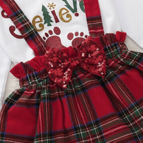 0 18M Baby Xmas 3Pcs Clothes Set Infant Babies