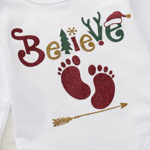 0 18M Baby Xmas 3Pcs Clothes Set Infant Babies