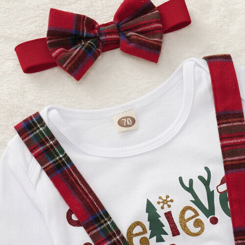 0 18M Baby Xmas 3Pcs Clothes Set Infant Babies
