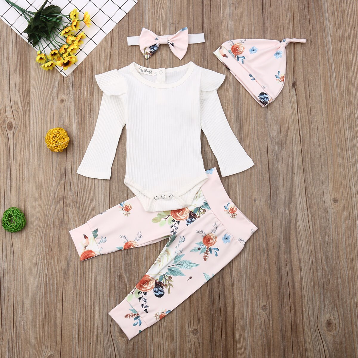 0 18M Toddler Babies 4Pcs Clothes Set Newborn Baby