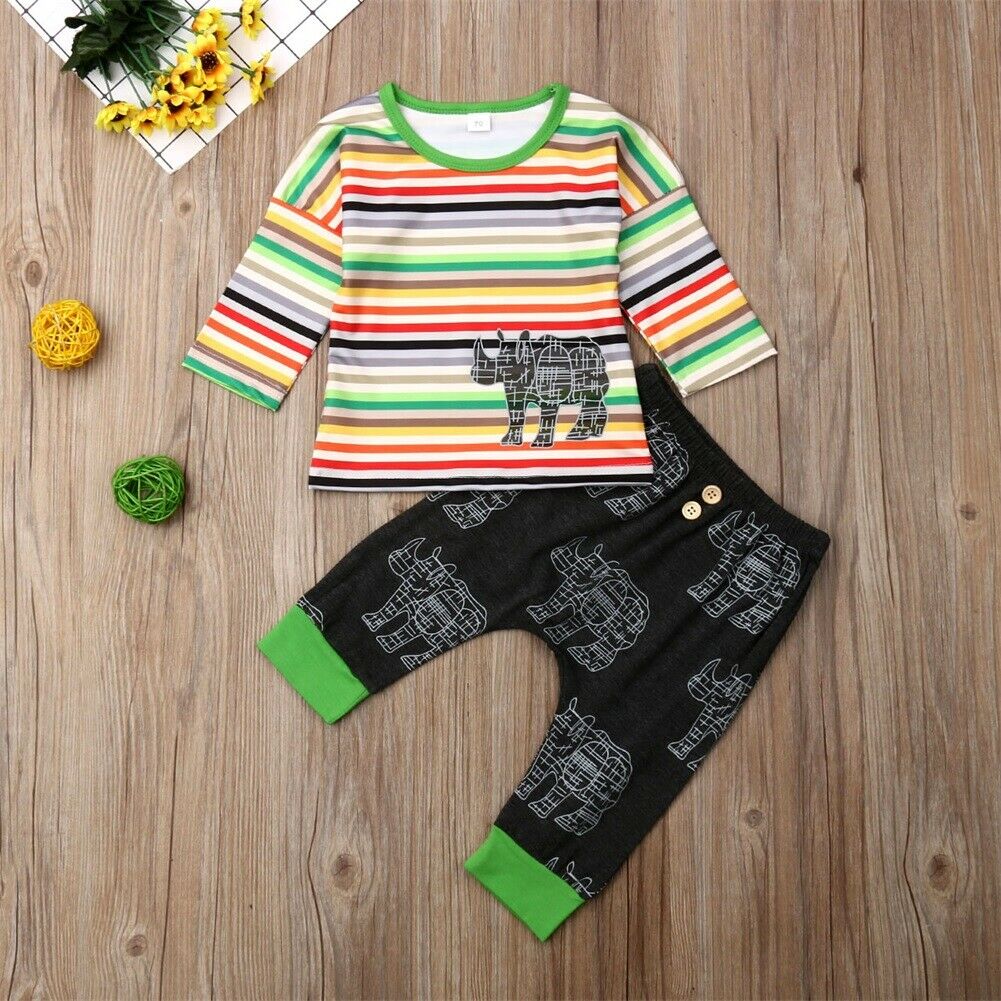 0 24M Baby 2Pcs Clothes Set Toddler Babies T shirt