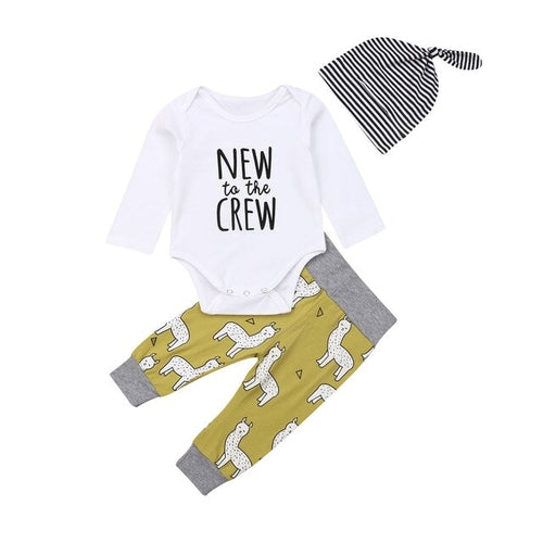 0 24M Baby 3Pcs Outfits Babies Boy Long Sleeve
