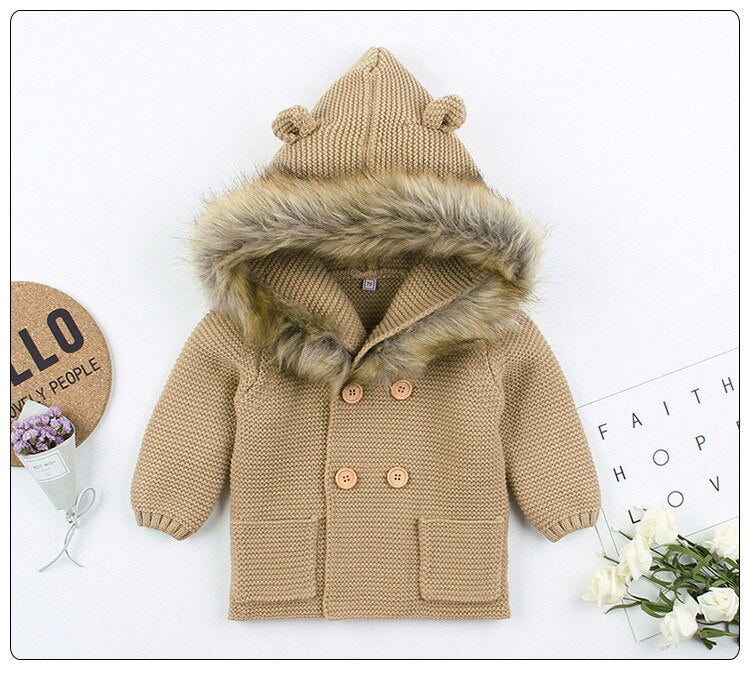 0 24M Baby Autumn Winter Warm Sweater Coat Babies