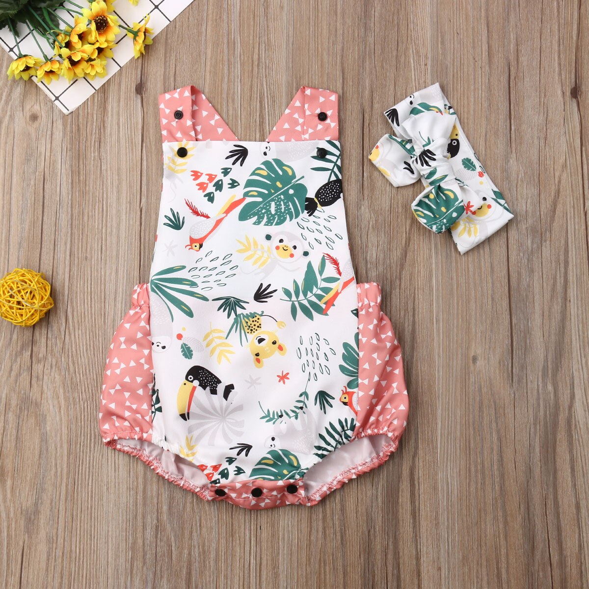 0 24M Baby Floral Bodysuit Newborn Babies Girls