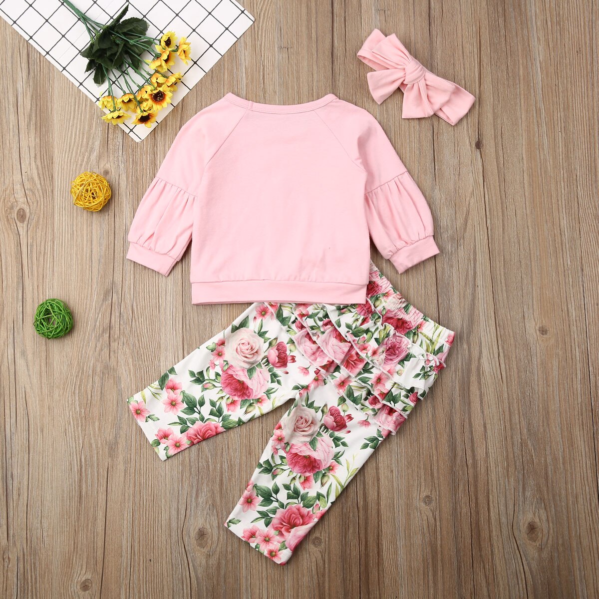 0 24M Baby Floral Clothes Set Toddler Babies Girl