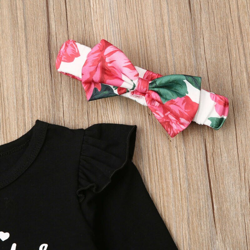 0 24M Baby Girl 3Pcs Floral Outfits Newborn Babies