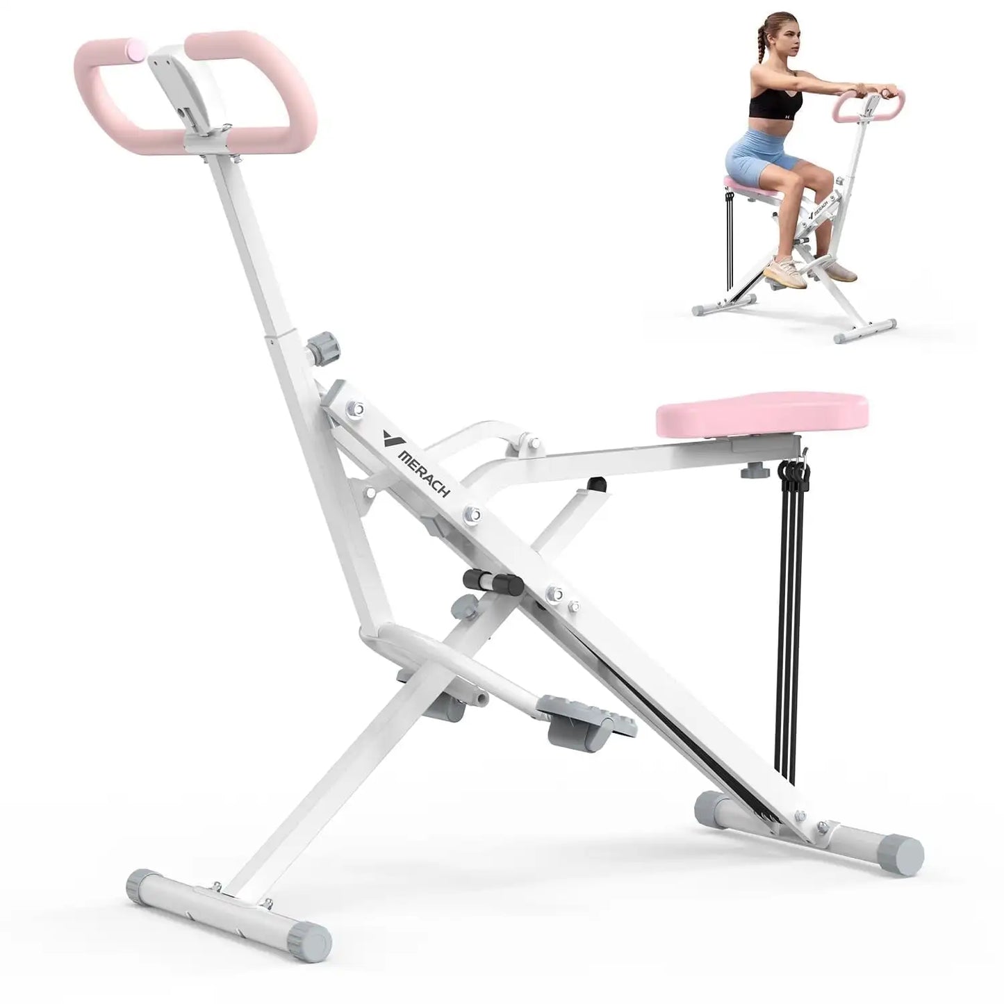 MERACH Adjustable Squat Assist Trainer Machine, 3 Tension Bands for Glutes & Quads Fitness - Home Gym Equipment