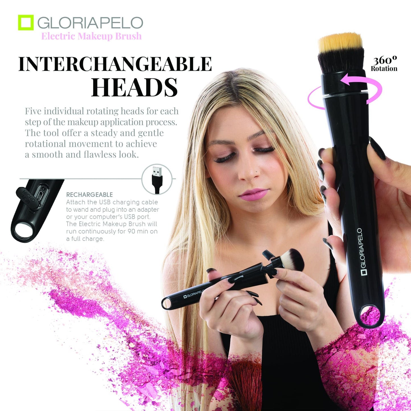 Portable Makeup Tool Electric Handle Makeup Brush Blush Foundation