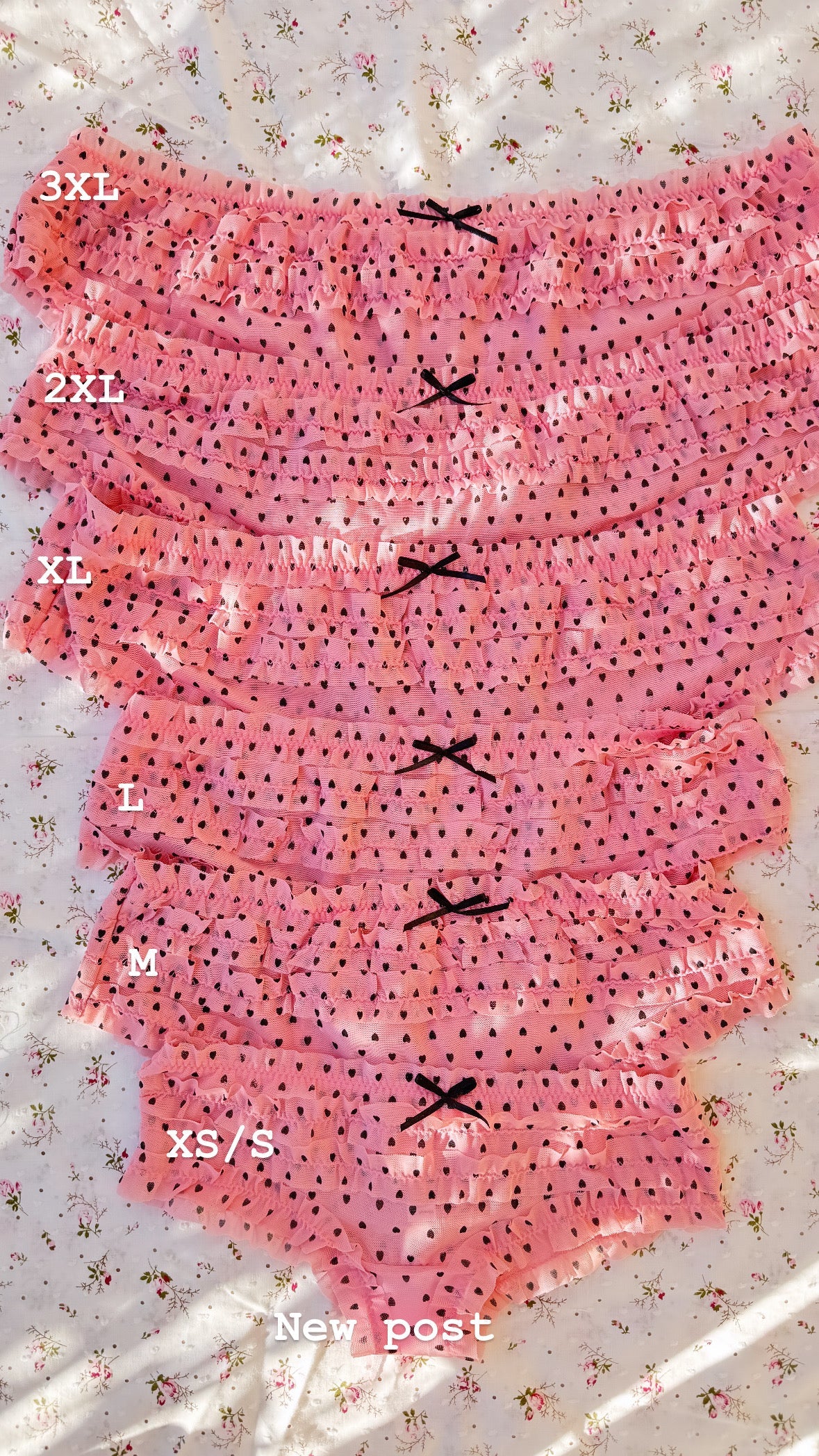 Coquette ruffle pink dot panty plus size lingerie