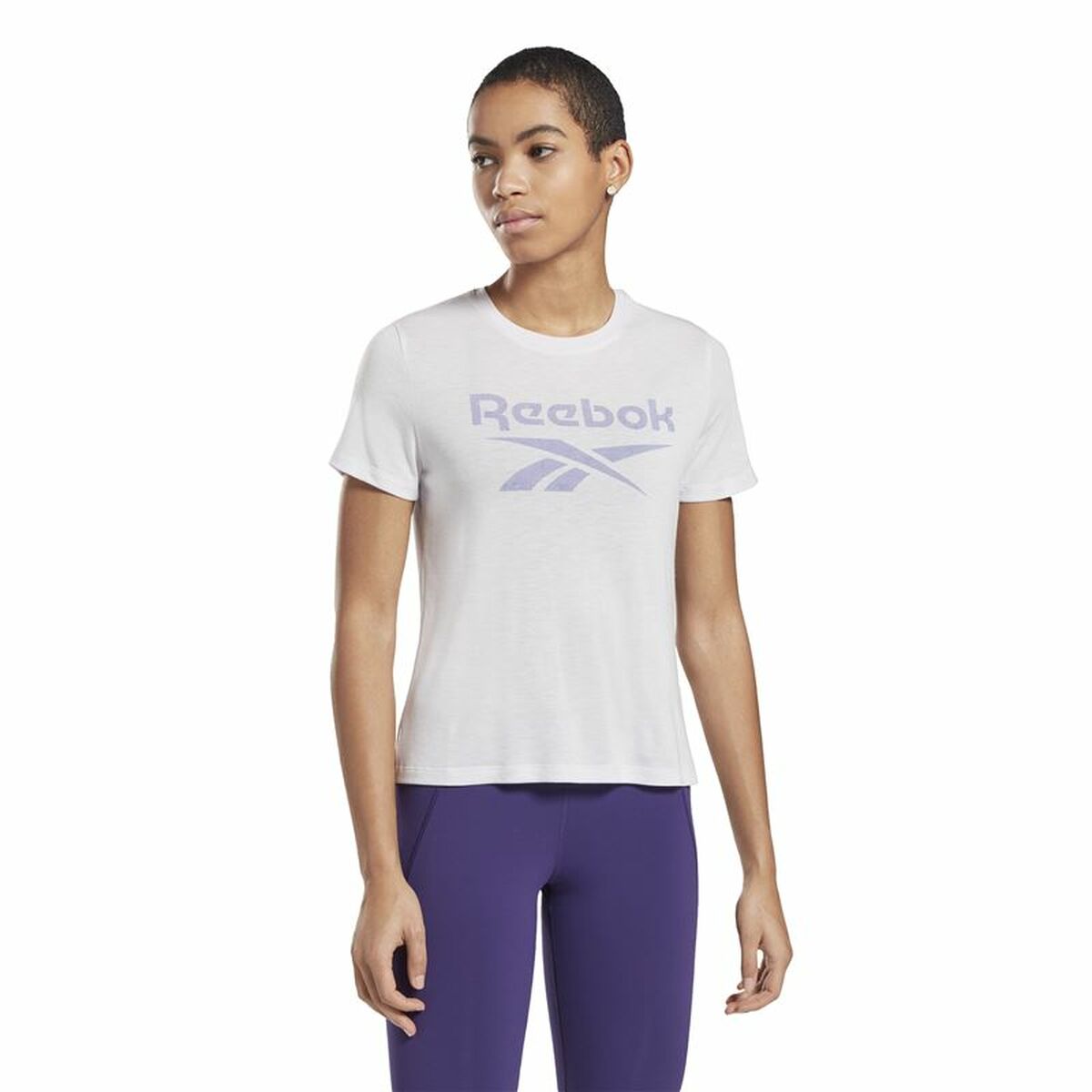 Women’s Short Sleeve T-Shirt Reebok Workout Ready Supremium Purple