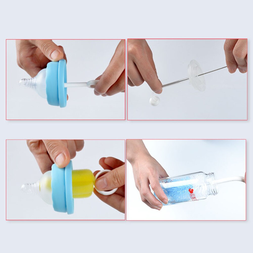 5 Piece Set Sponge 360 Degrees Nylon Pacifier