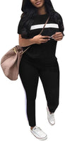 Workout Sets for Women Two Piece Outfits Jogging Sweat Suits Tops and Long Sweatpants Set Workout Tracksuit