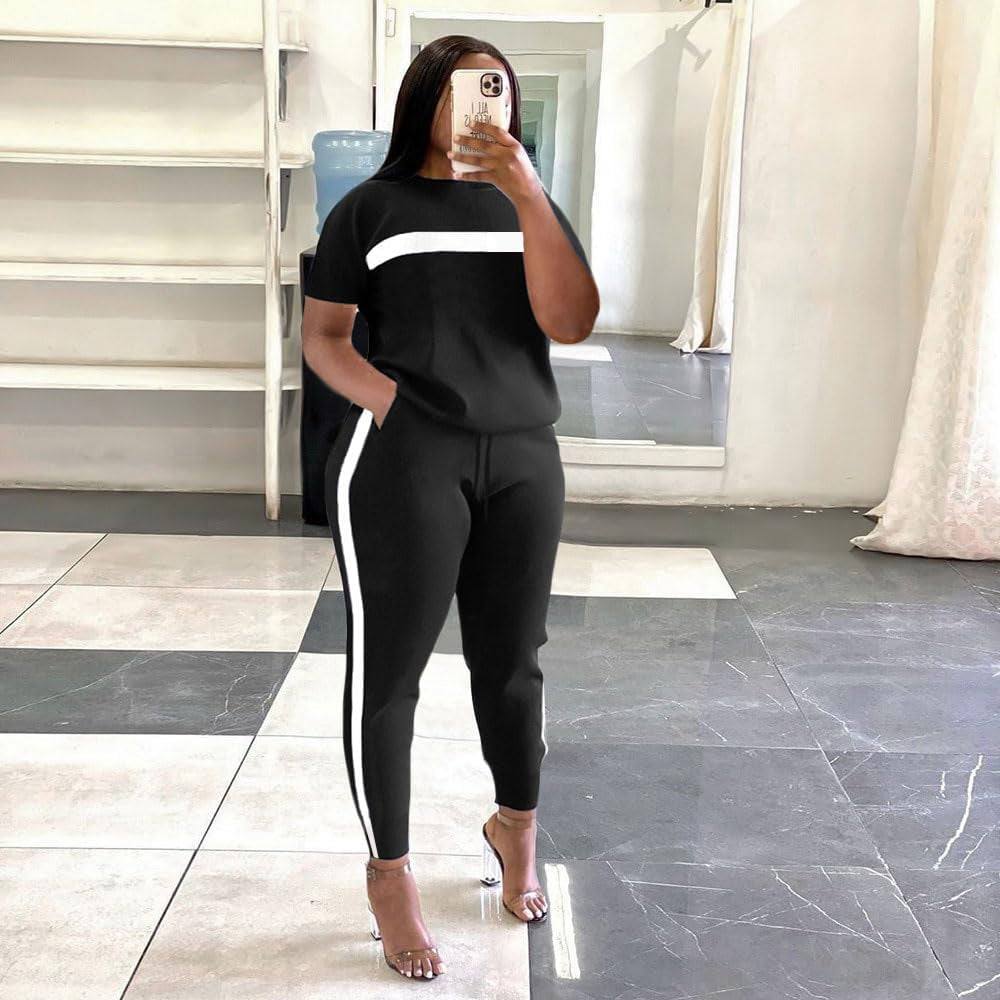 Workout Sets for Women Two Piece Outfits Jogging Sweat Suits Tops and Long Sweatpants Set Workout Tracksuit