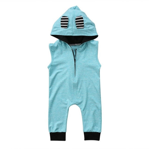 Babies 3D Ear Hooded Sleeveless Rompers Newborn