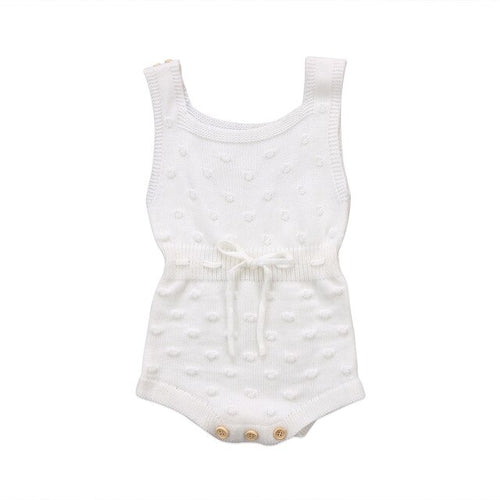 Babies Solid Knitting Sleeveless Bodysuits Baby