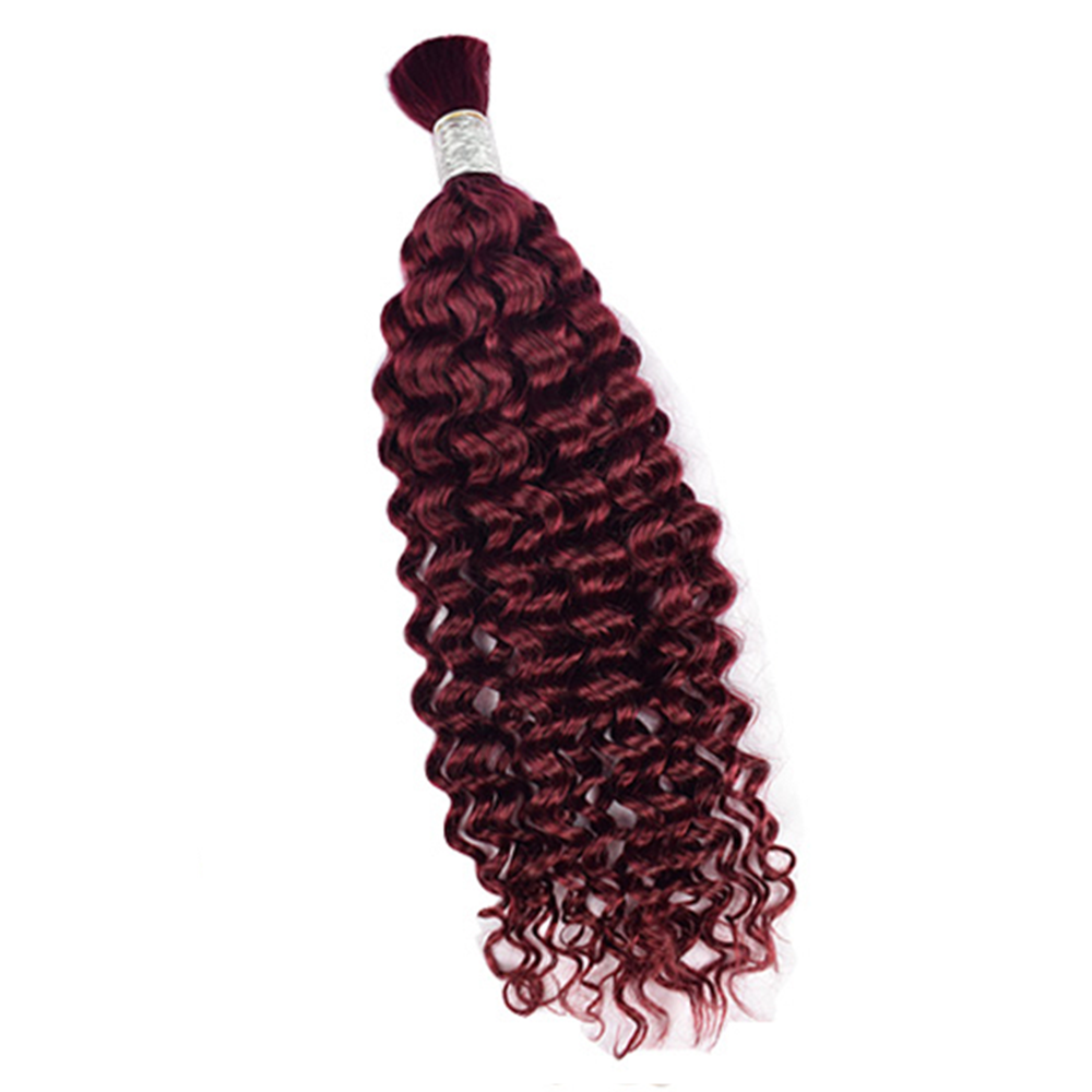 Premium Deep Curly Braiding Hair Extensions #99J Burgundy | 100% Human