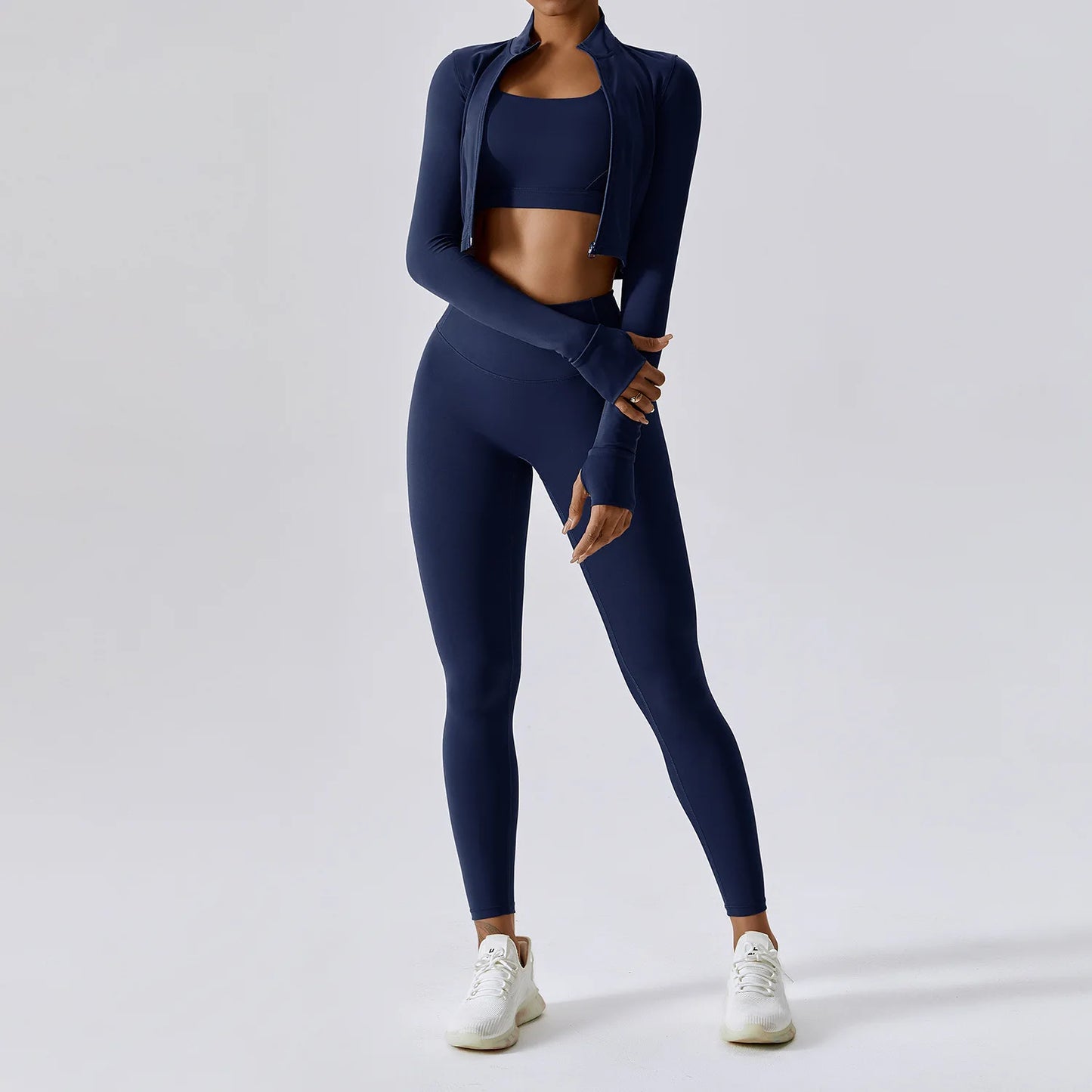 3 Pieces Women Tracksuit Yoga Set Workout Sportswear Gym Clothing