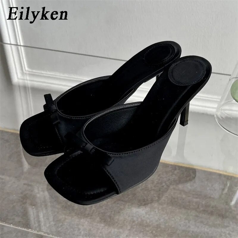 Eilyken Summer Fashion Butterfly-knot Satin Women Slipper Slip On