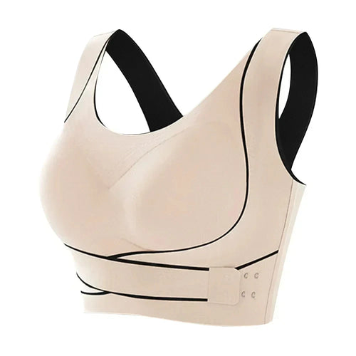 Sports Bra Front Adjustable Buckle Wireless Padded Comfy Gym Yoga