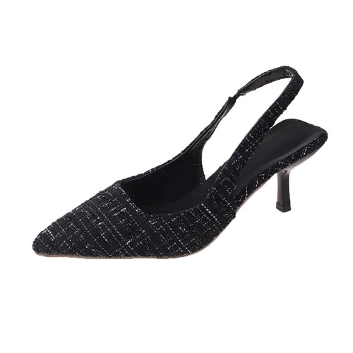 Brand Designer Slingbacks High Heels Pumps Women Pointed Blue Pointed