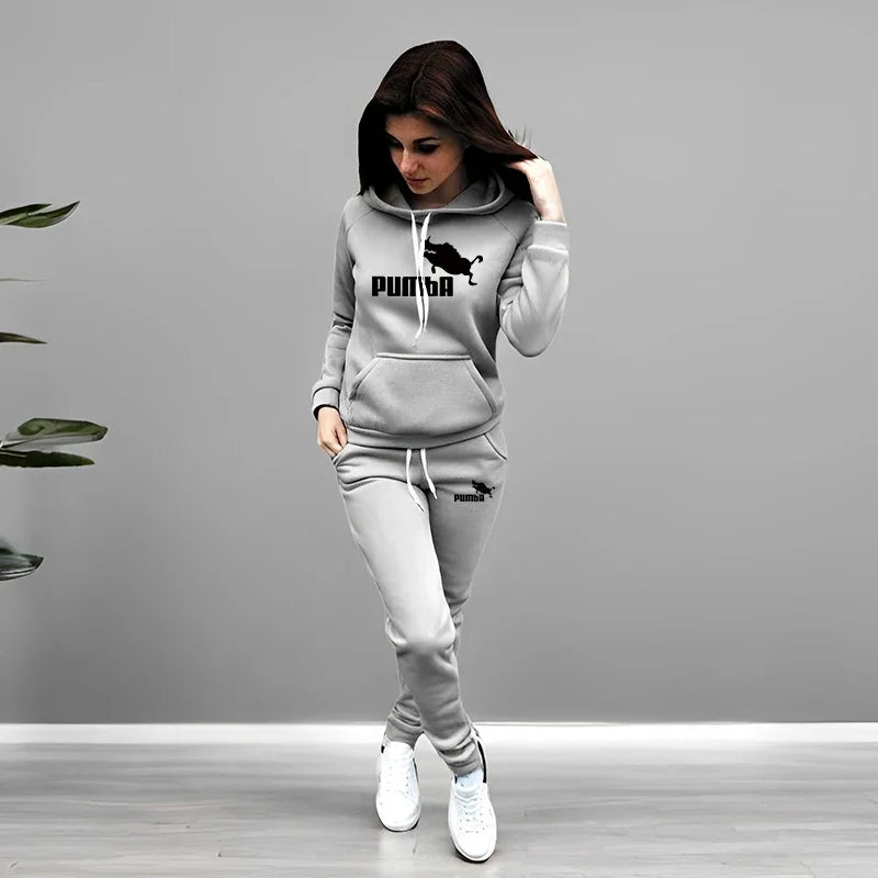 Women's Tracksuit Hooded Sweatshirts Sweatpants Autumn Winter Daily Casual Sporty Jogger Suit Female Home Outdoor Hoodie Outfits
