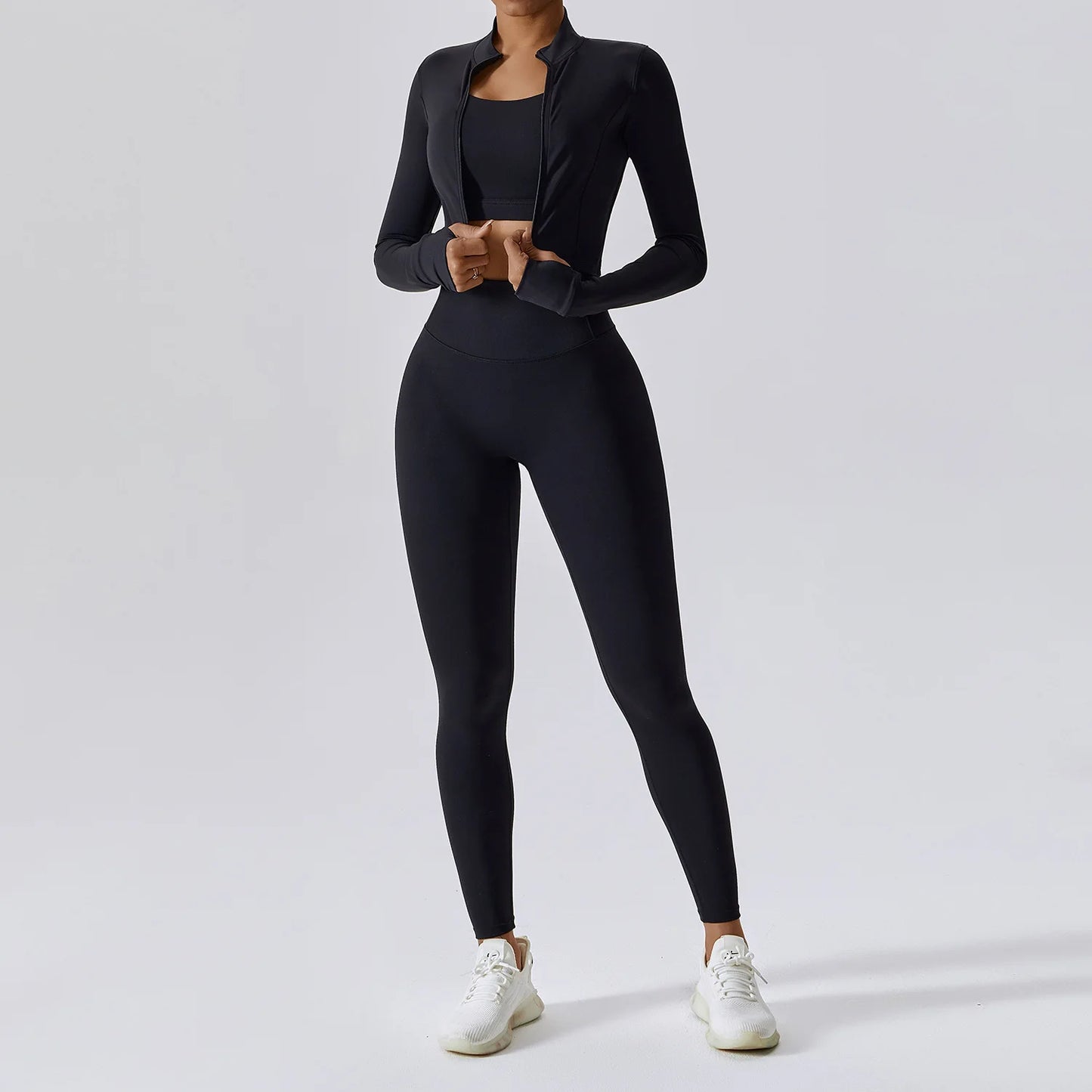 3 Pieces Women Tracksuit Yoga Set Workout Sportswear Gym Clothing
