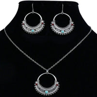 Rustic Tribal Necklace & Earrings Set – Natural Stone Jewelry