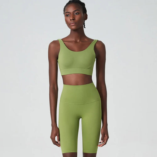 2/3 Pieces Fitness Yoga Set Women Solid Color Lycra Workout Gym Suit