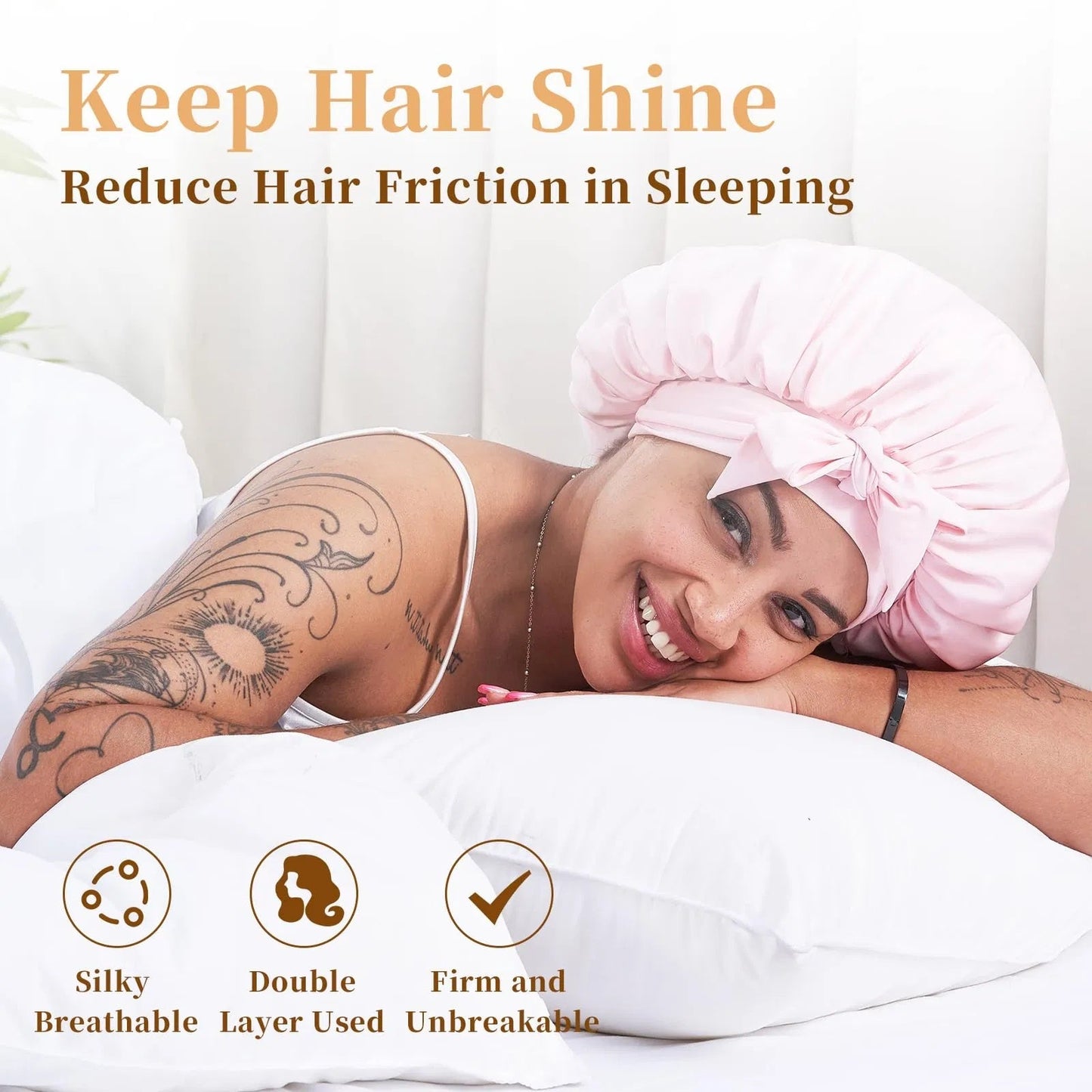 Silk Bonnet For Sleeping Women For Sleeping For Wavy Curly Natural