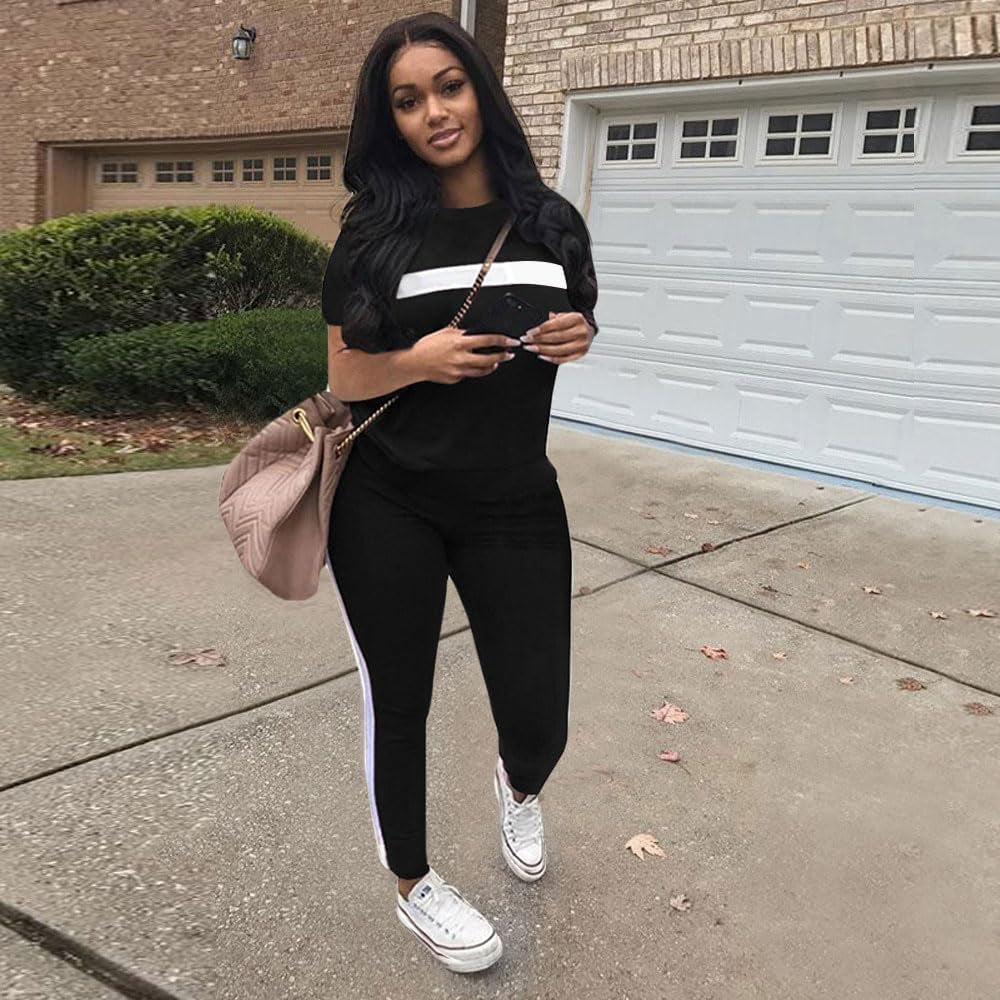 Workout Sets for Women Two Piece Outfits Jogging Sweat Suits Tops and Long Sweatpants Set Workout Tracksuit