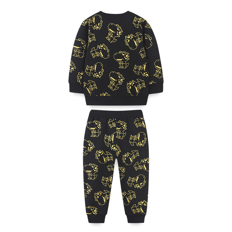 Autumn Dinosaur Pattern Hoodie Clothing Sets