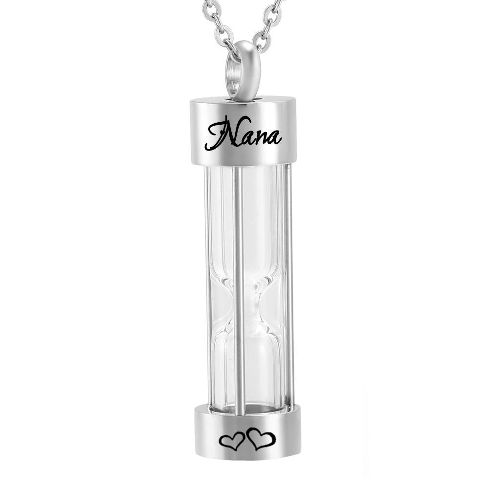 Hourglass Pendant Urn Necklace for Ashes Cremation Jewelry Memorial