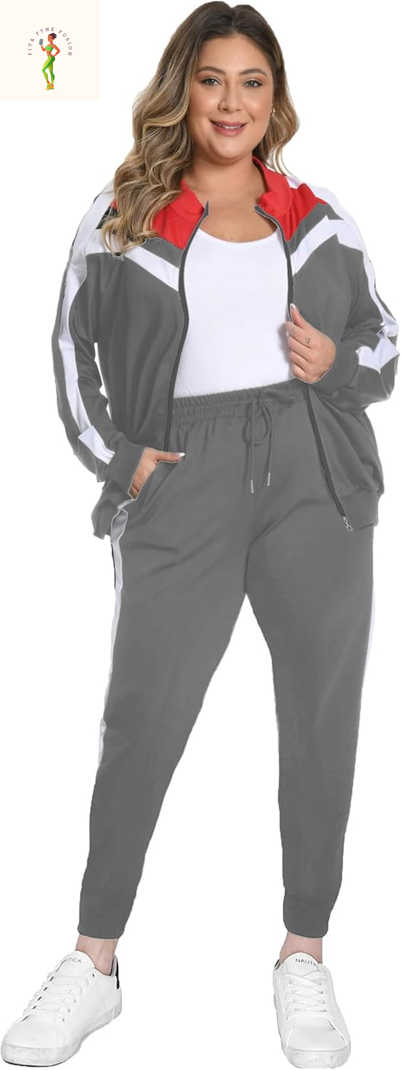 Remxi Workout Sets for Women Two Piece Outfits Jogging Sweat Suits Tops and Long Sweatpants Set Workout Tracksuit