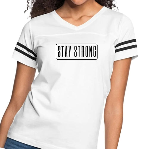 Womens Vintage Sport Graphic T-shirt - Stay Strong Print