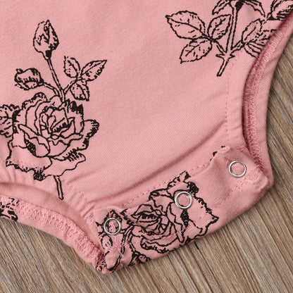 0 18M Baby Cotton Floral  Bodysuit Babies Kid Girl