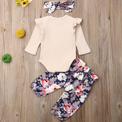 0 18M Baby Girls 3Pcs Clothes Set Newborn Babies