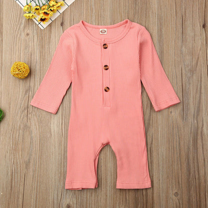 0 18M Baby Solid One piece Romper Newborn Babies