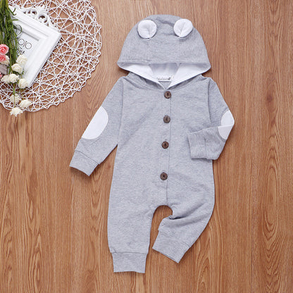 0 24M Baby Ear Hooded Romper Newborn Babies Boy