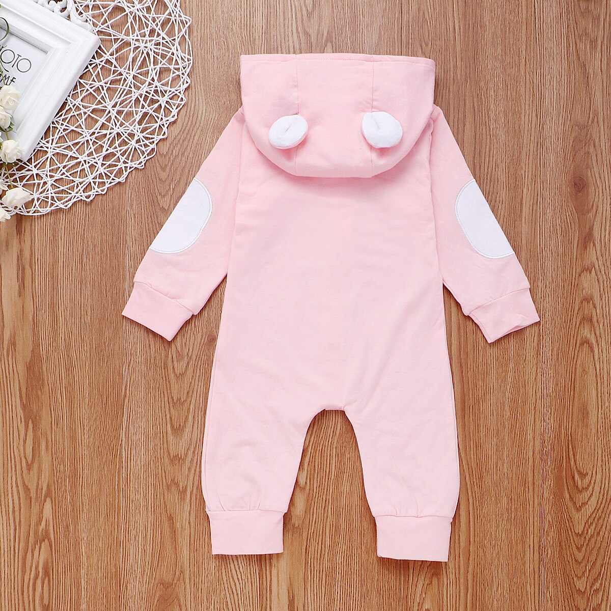 0 24M Baby Ear Hooded Romper Newborn Babies Boy