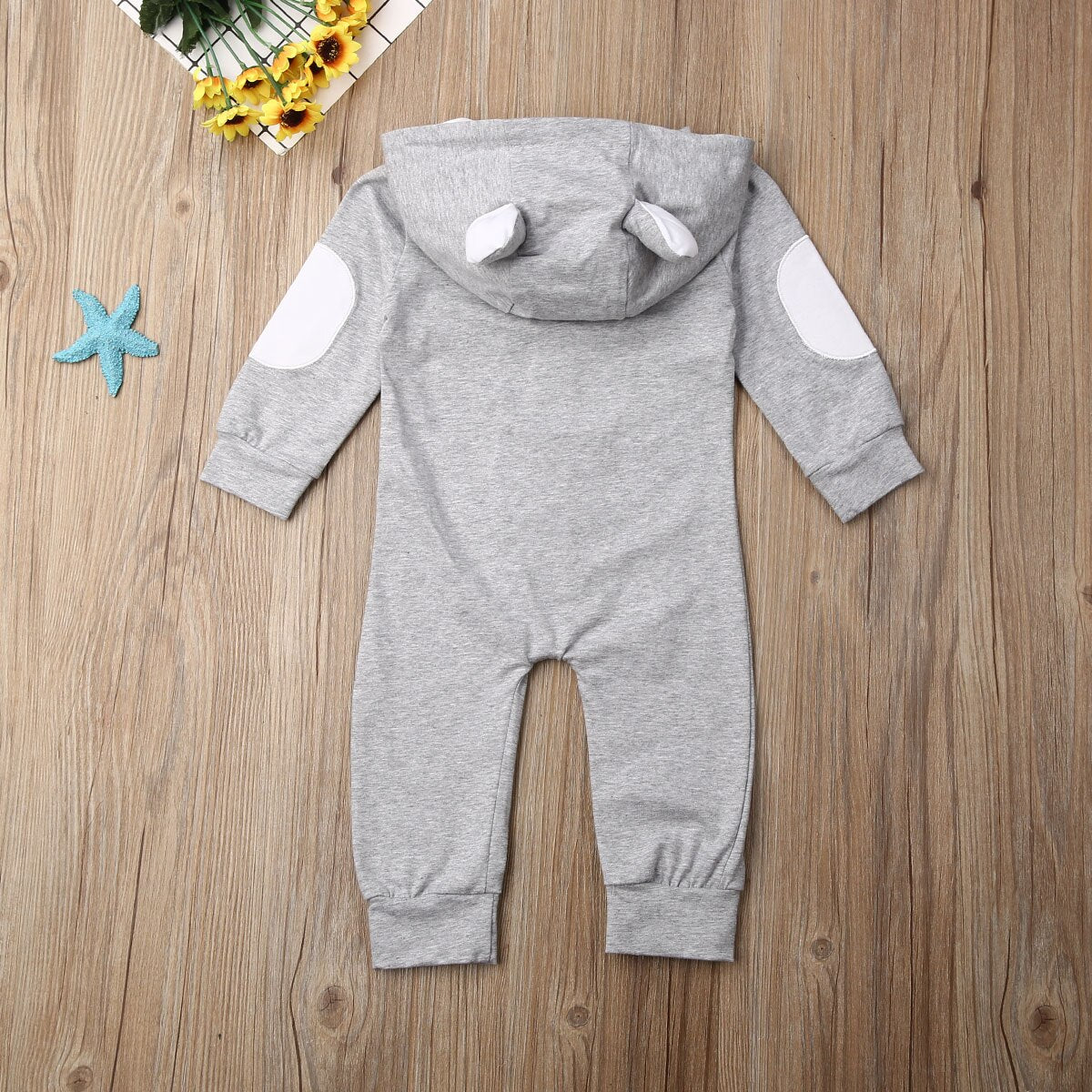 0 24M Baby Ear Hooded Romper Newborn Babies Boy