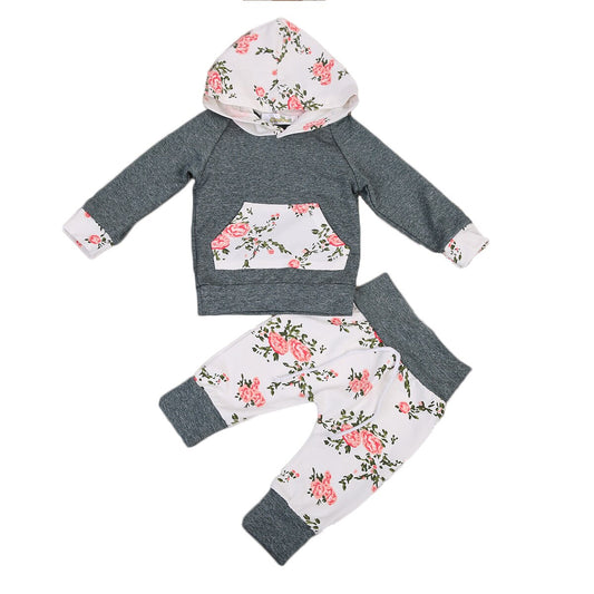 0 24M Baby Floral Clothes Set Infant Bebes Long