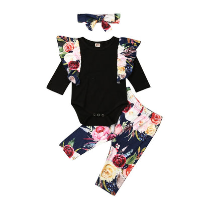 0 24M Baby Floral Clothes Set Newborn Babies Girl