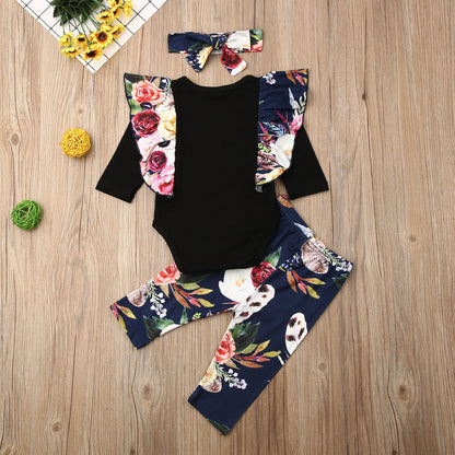 0 24M Baby Floral Clothes Set Newborn Babies Girl